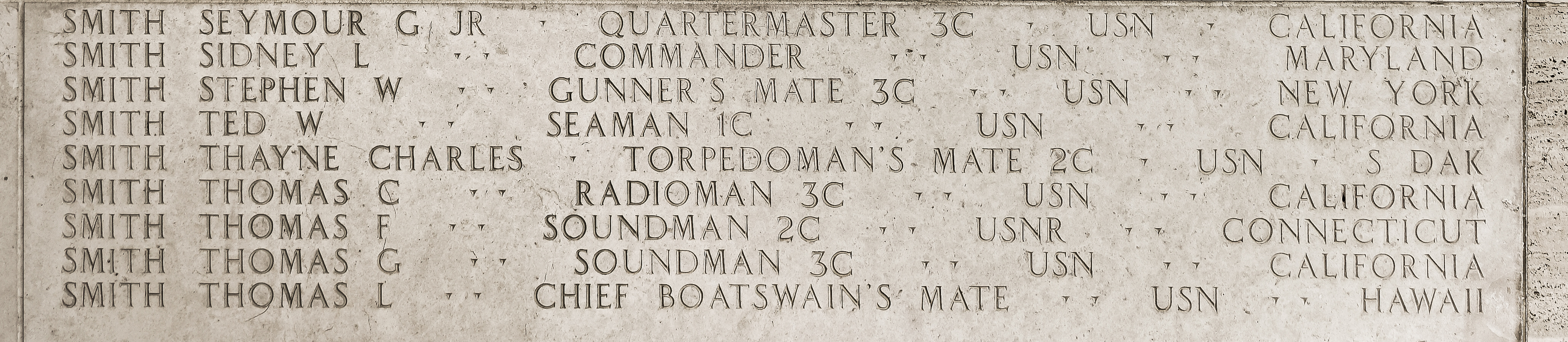 Thomas C. Smith, Radioman Third Class